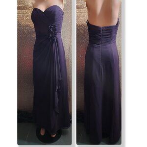 Plum color Strapless Dress